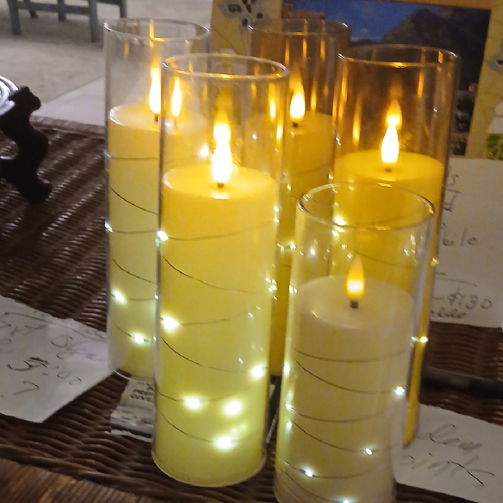 7 Great Ambience Yellow LED Flameless Candles For 9 Dollars Batteries Inclded